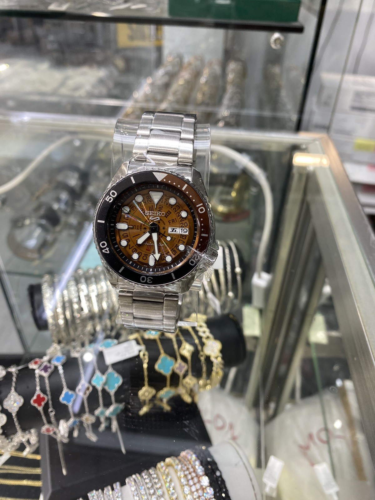 Seiko 5 Sports Automatic Orange Dial Sports Stainless Steel SRPJ47K1 Men’s Watch