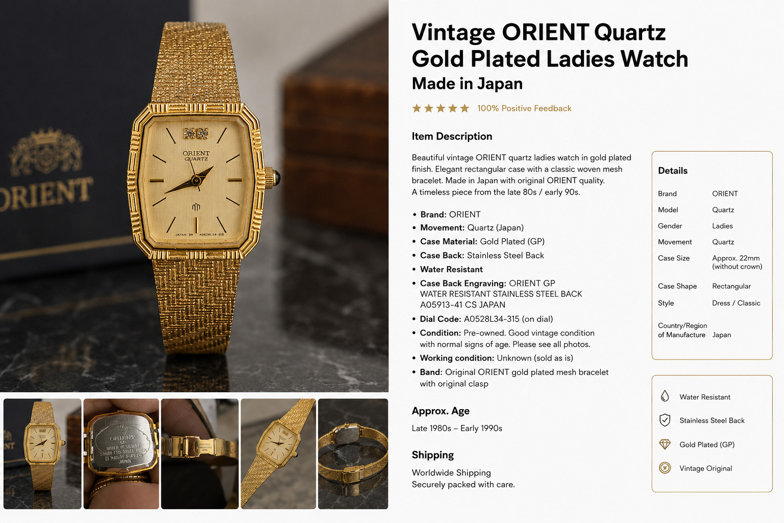 vintage Orient Quartz woman watch