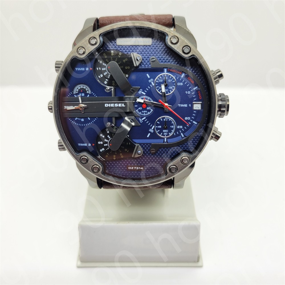 Diesel DZ7314 Mr.Daddy 2.0 Chronograph Blue Dial Brown Leather Strap Men’s Watch