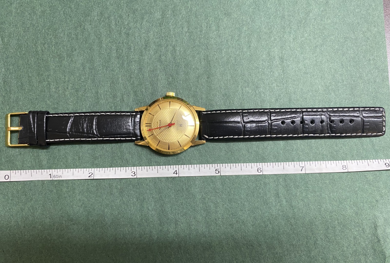HMT Sona Watch India Handwinding Gold Plated Mens Vintage 17 Jewels