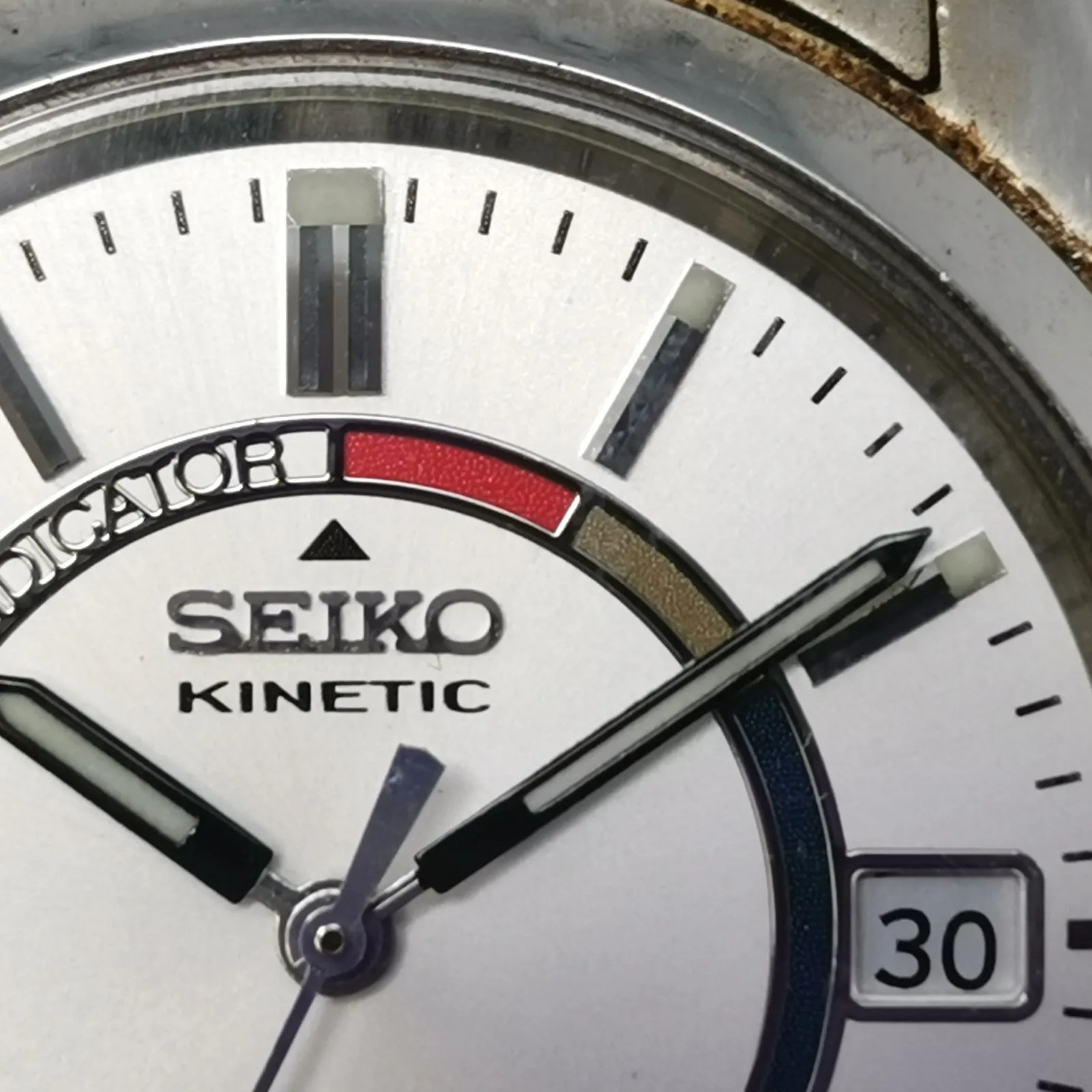SEIKO Kinetic watch 5M42-0A30, stainless steel, automatic winding, working condi