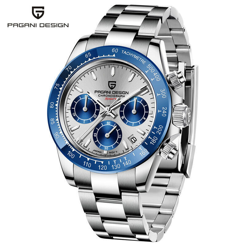 PAGANI DESIGN Men’s Quartz Watch Japan Chronograph VK63 Stainless Steel Watches