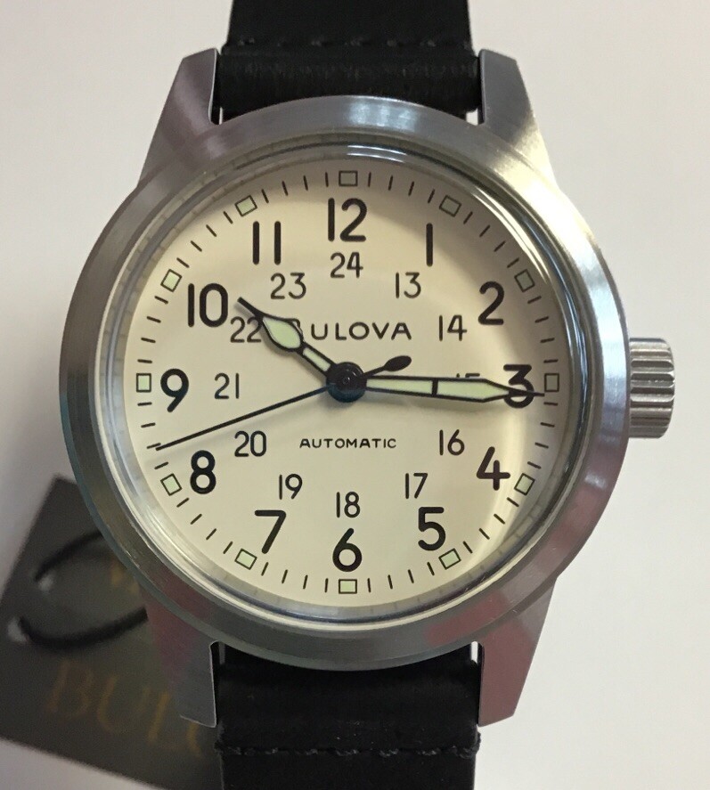 BULOVA Men’s Hack Series Military Black NATO Automatic WATCH 96A246