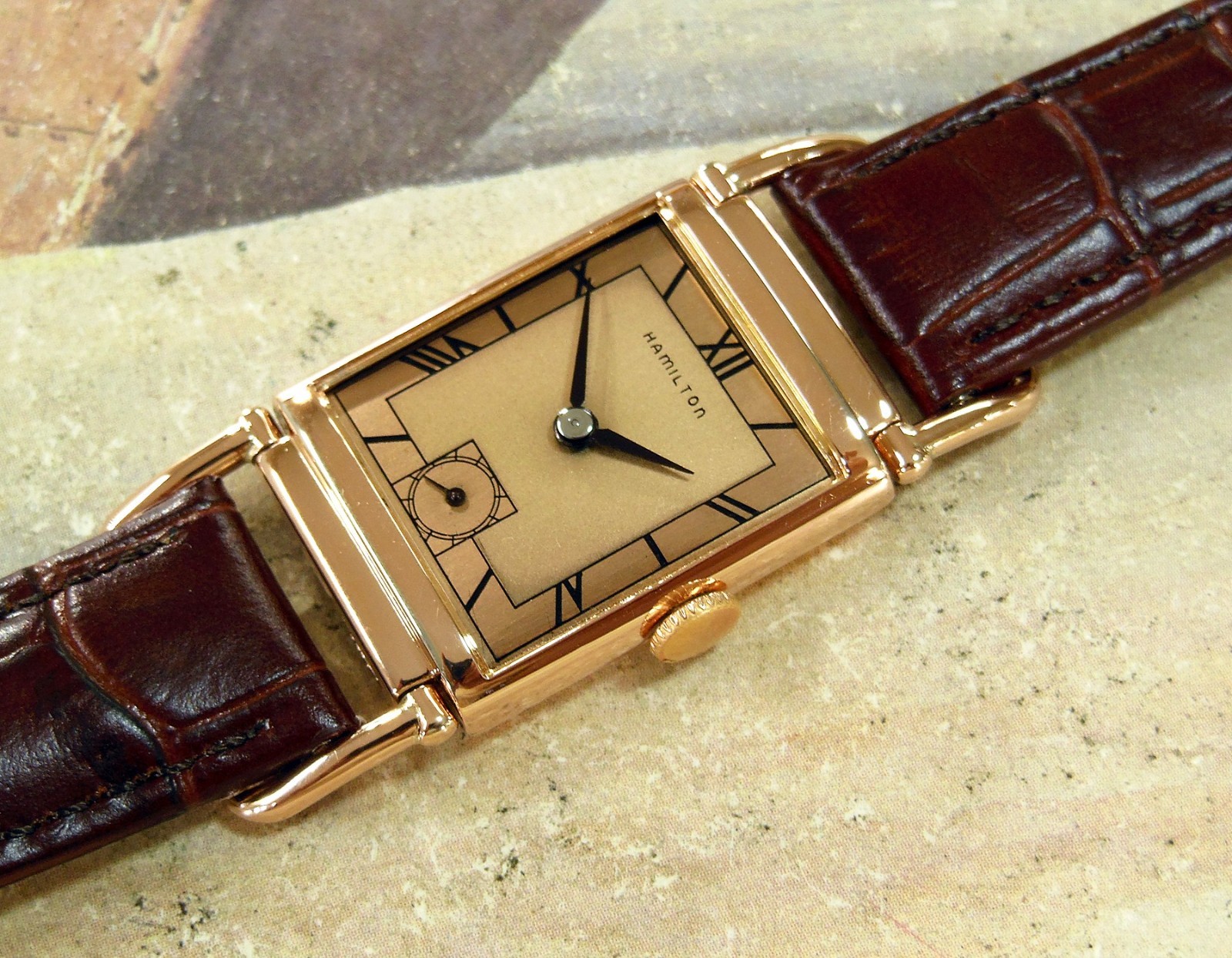 1941 Vintage HAMILTON WILSHIRE, Stunning SALMON Dial, Serviced & Warranty