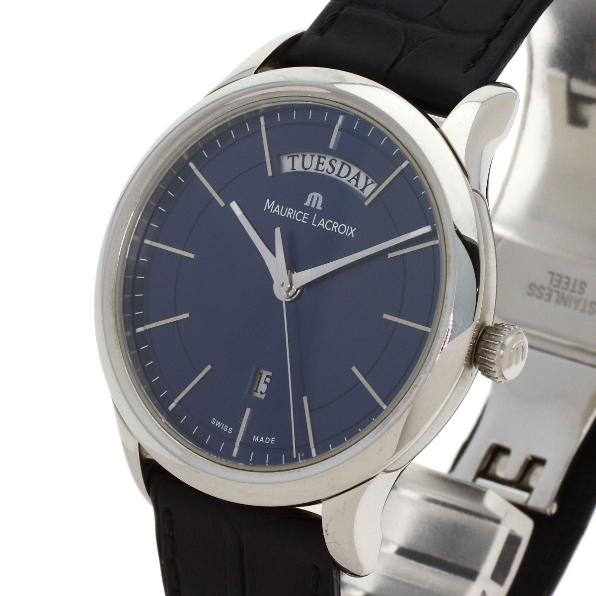 [B1R] Maurice Lacroix Le Classique Stainless Leather Men’s Watch [g3v]