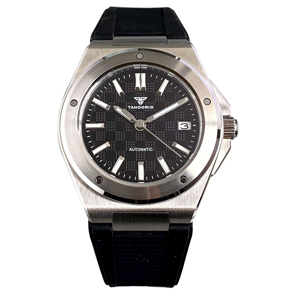 Tandorio New 40mm Black Business 10ATM Sapphire NH35A Automatic Men Watch Date