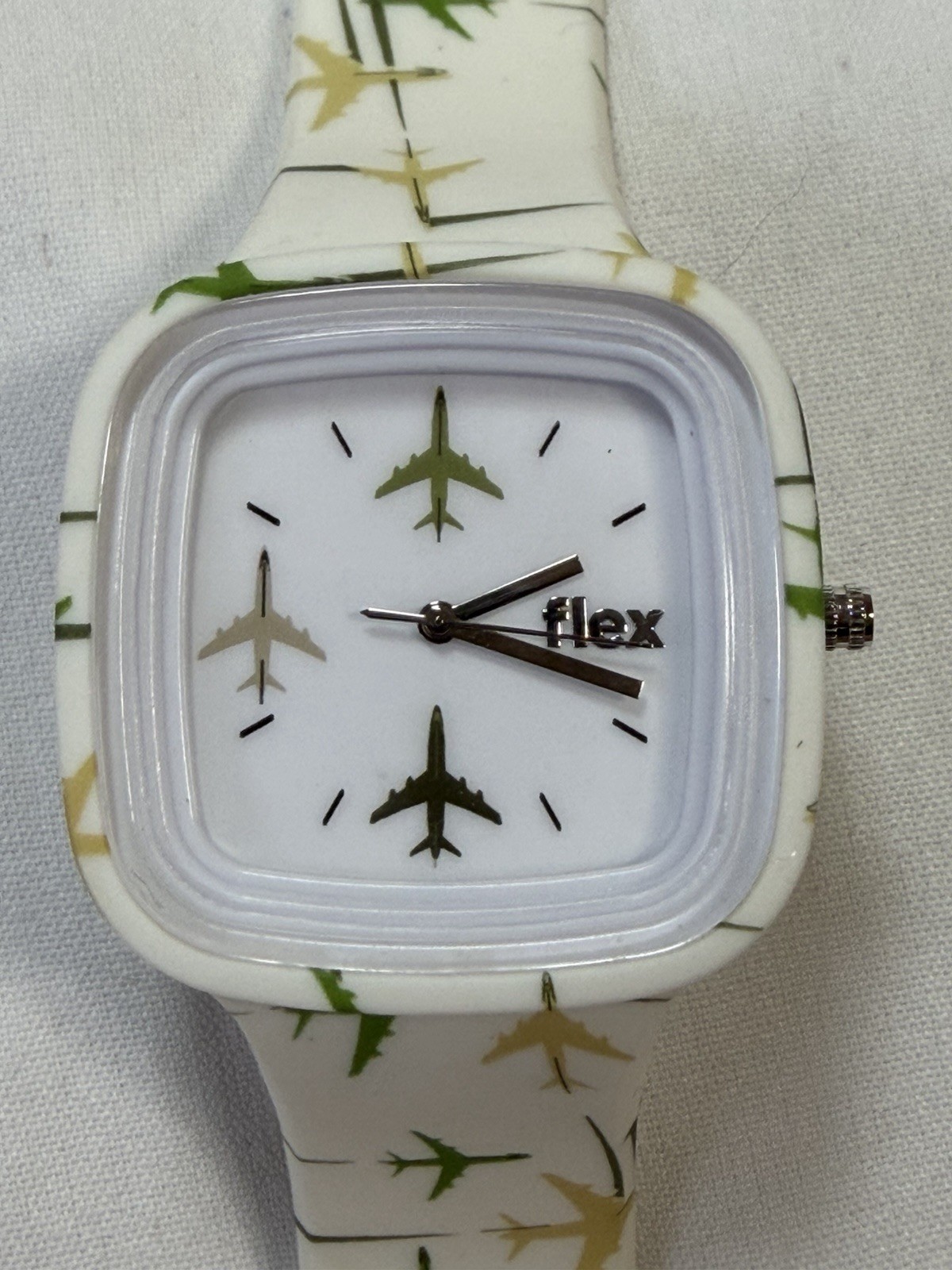 Lot of 3 Silicone Strap Watches Origset x2 (1x Seiko movt) + FLEX LA Quartz 38mm