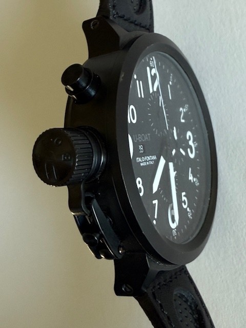 U-BOAT Flight Deck 100m Black Automatic Dial Leather Strap – U7750