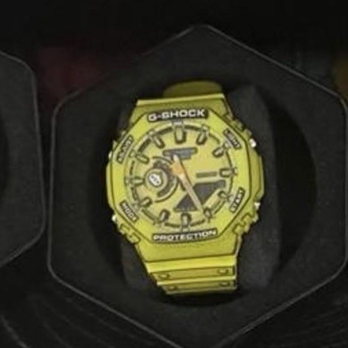 G-SHOCK Green/Yellow Analog Quartz Resin Watch Water-Resistant Sports
