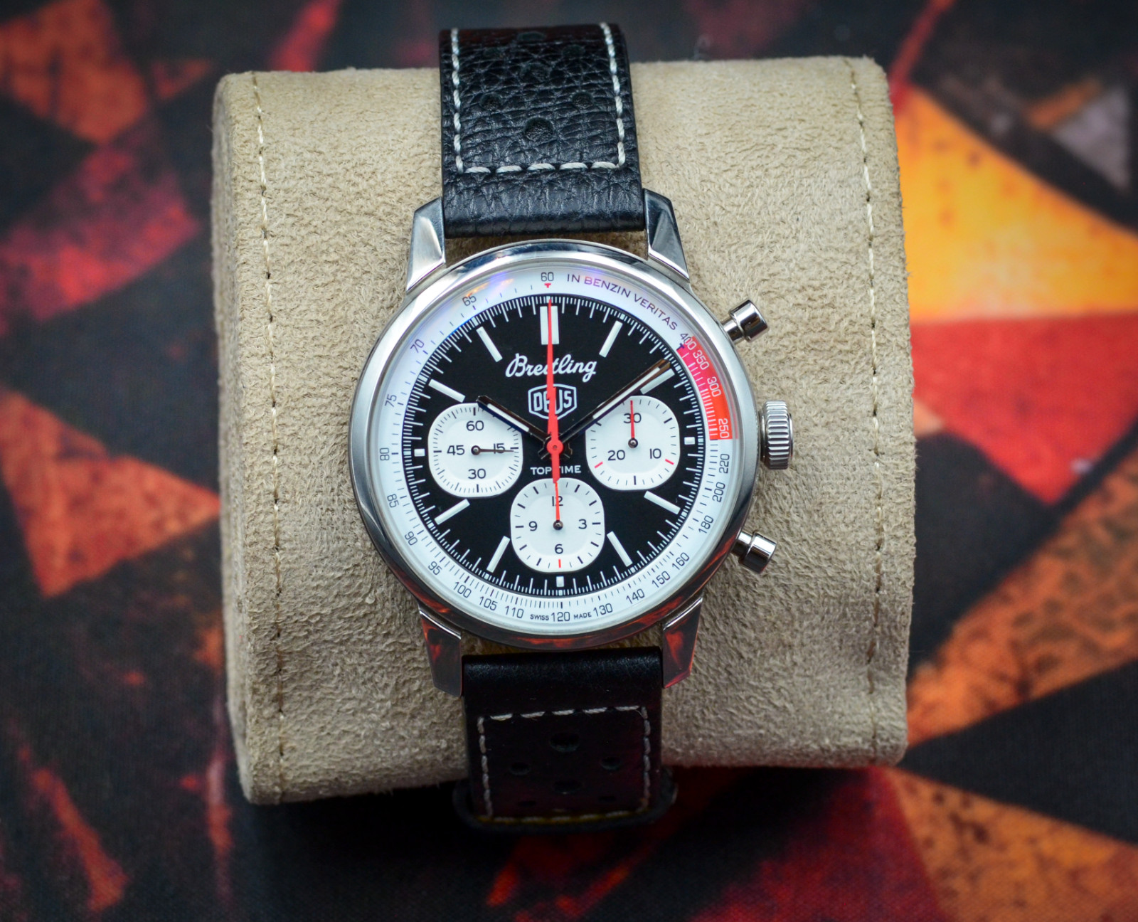 Breitling Top Time B01 Deus Steel Auto 41mm Black Dial Watch AB01765A1B1X1