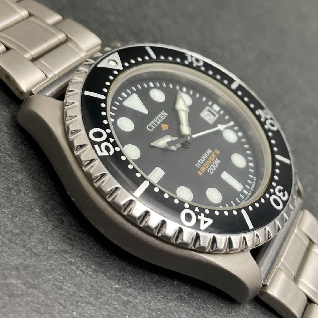 Citizen Promaster Air Divers 200M 18cm 7.08in Titanium Junk Quartz Watch Japan