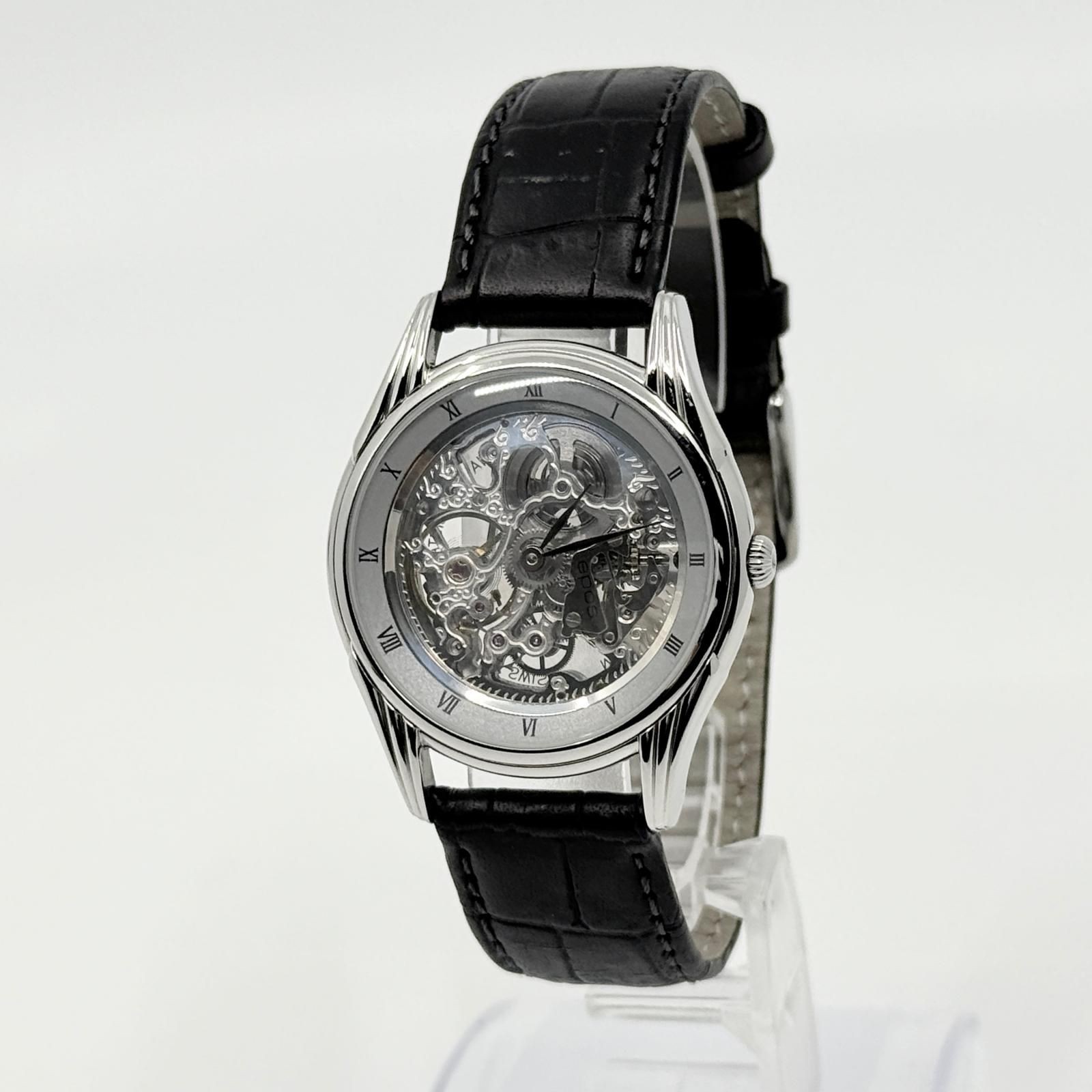 Epos Skeleton Manual Wind Men’s Wristwatch Japan Working Condition 073553