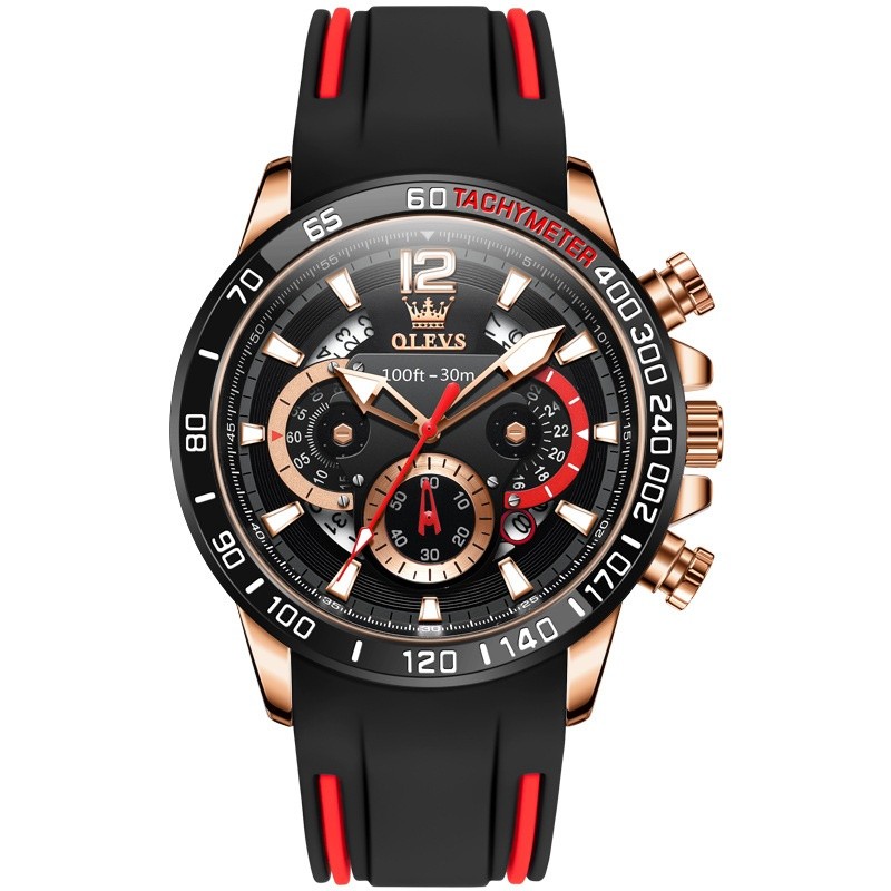 Silicone Band Multi-function Luminous Quartz Watch Men’s Watch Men’s Watch