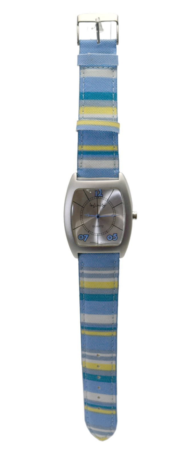 INFINITY: MULTICOLOR CANVAS LEATHER BAND OVALISH RECTANGLUAR CASE ANALOGE WATCH