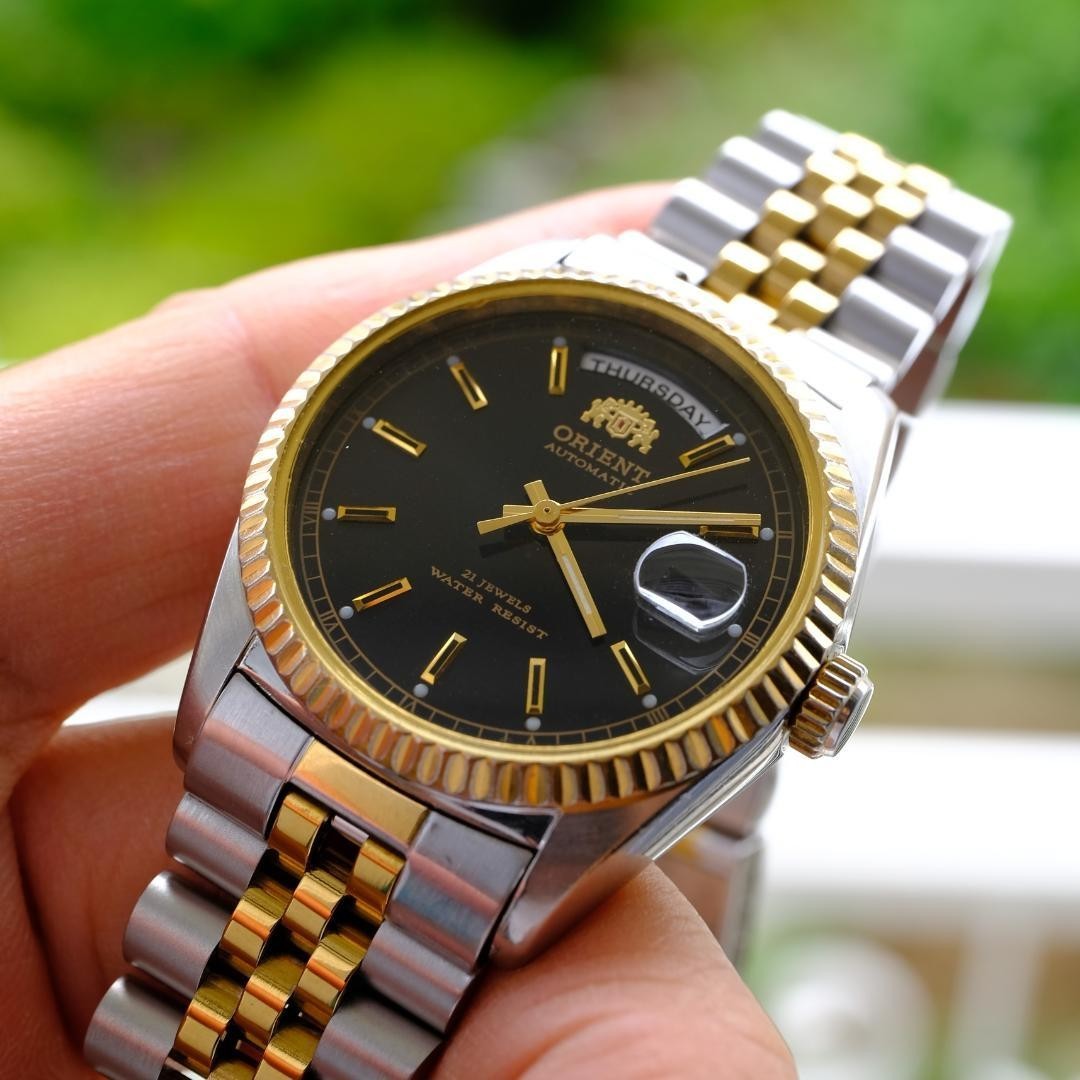 ORIENT President Automatic Day Date 36mm Sapphire Rare Vintage With Box Used