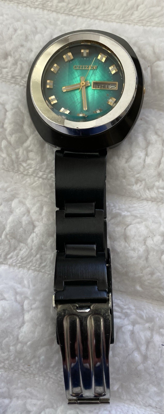Citizen Watch Automatic Emerald green Band is Small can be changed 1970s Rare