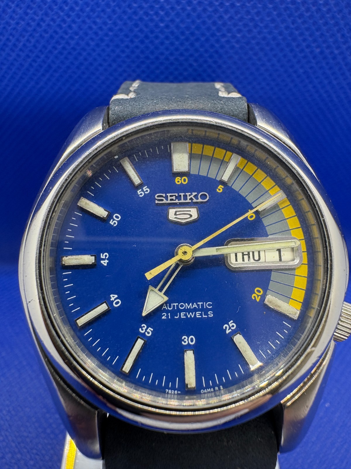 Vintage Seiko 5 Automatic Blue Dial 7S26-01V0 Men’s Watch 21Jewels