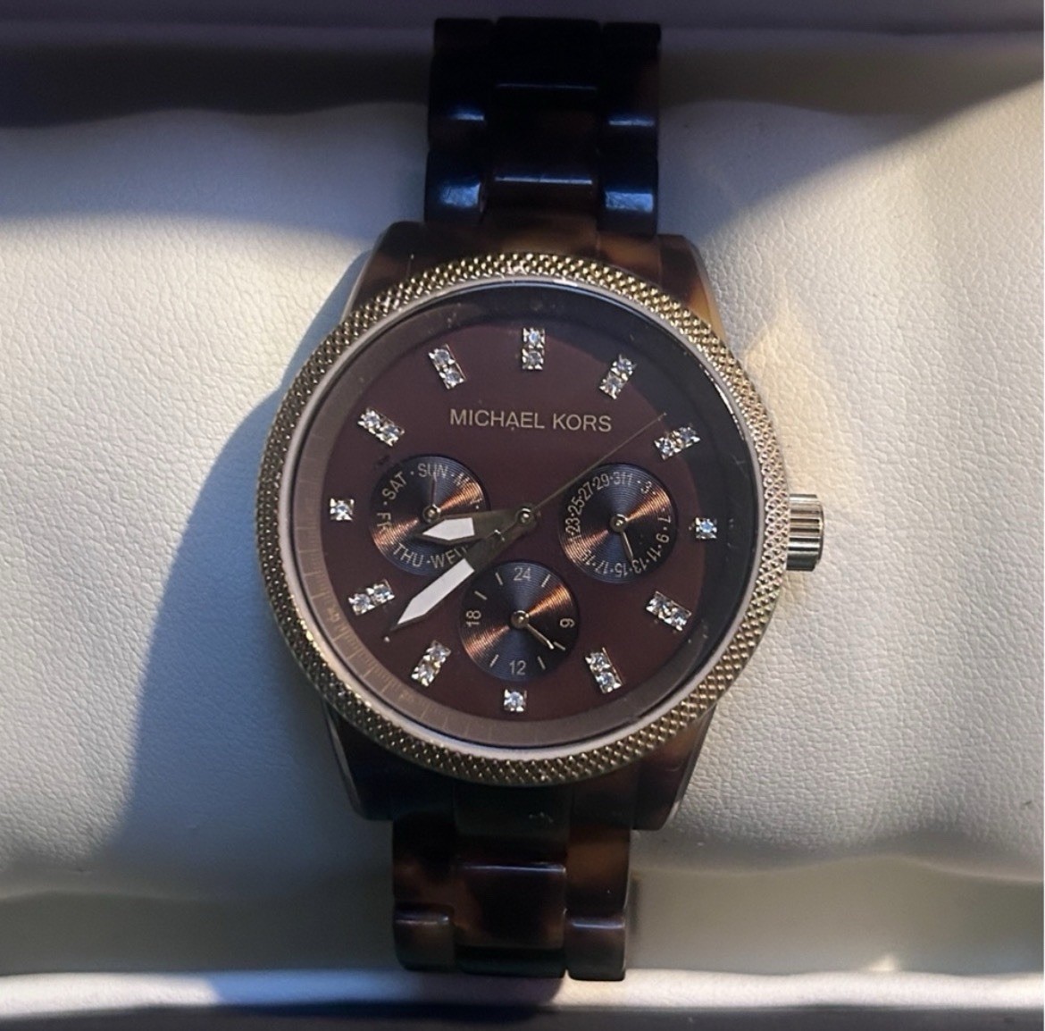 Michael Kors Gold and faux tortoiseshell Watch