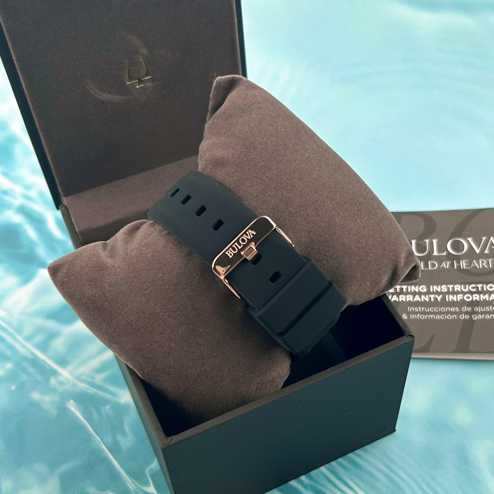 Bulova 98B104 Men’s Marine Star Black Dial Black Rubber Strap Quartz Watch