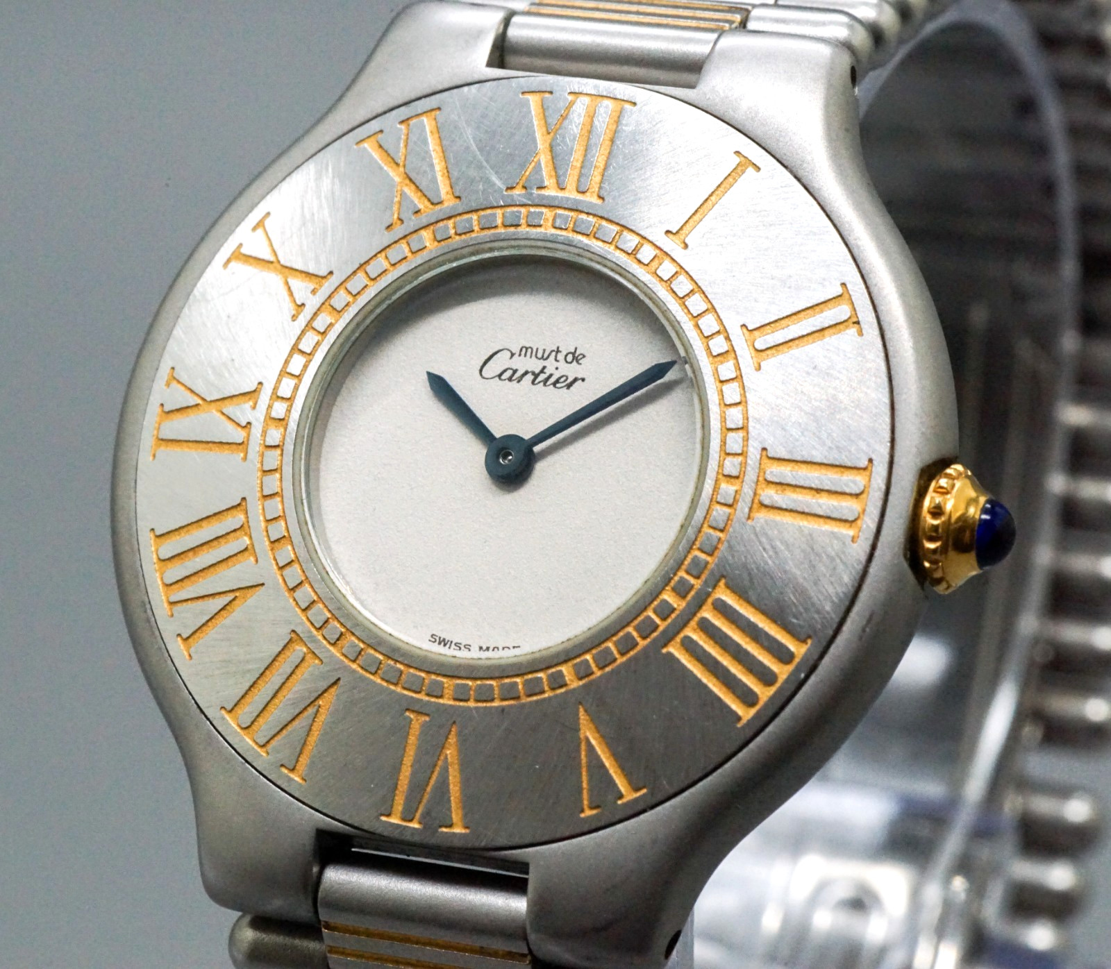 CARTIER Must de Cartier 21 Roman Silver 31mm Quartz Women’s Watch From JAPAN