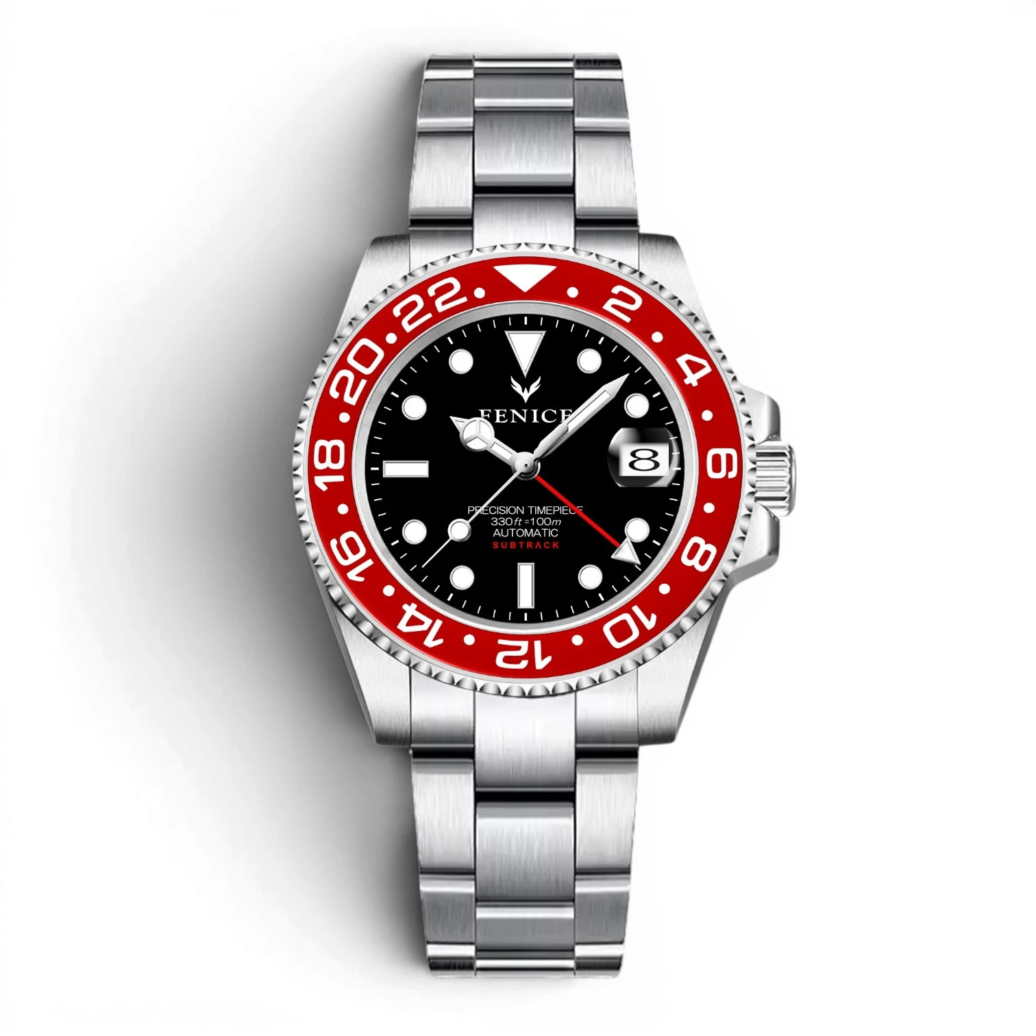 Fenice Subtrack GMT Automatic Watch NH34 10ATM Stainless Steel 40mm