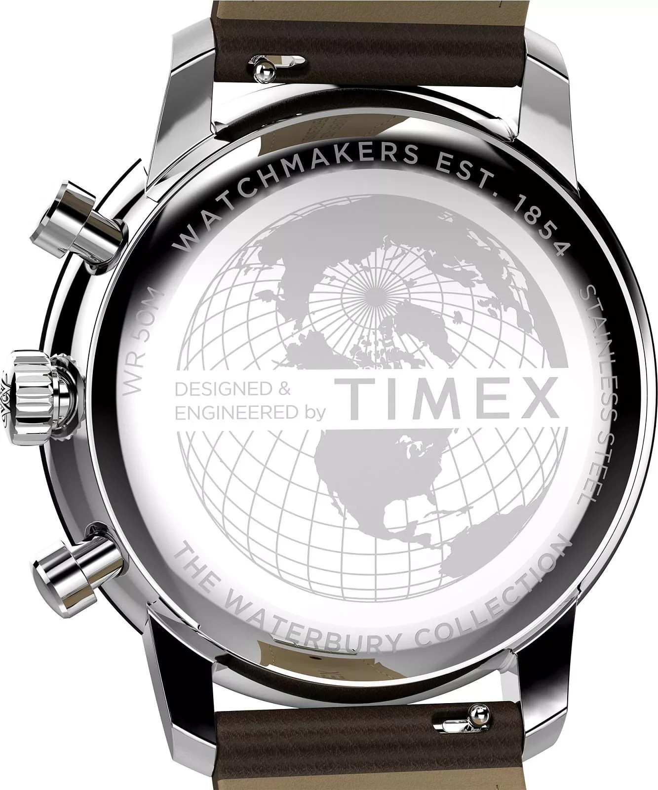 Timex Waterbury Metropolitan Chronograph Cream Dial Men Leather Watch TW2Y23500