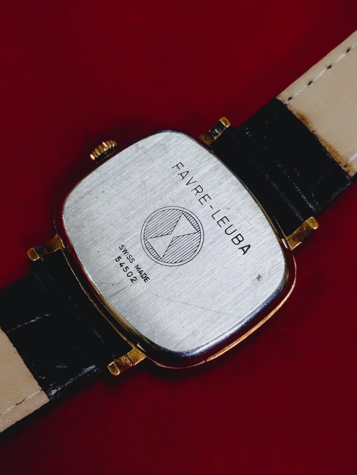 Vintage Favre leuba 17j original rare square swiss working wrist watch 051