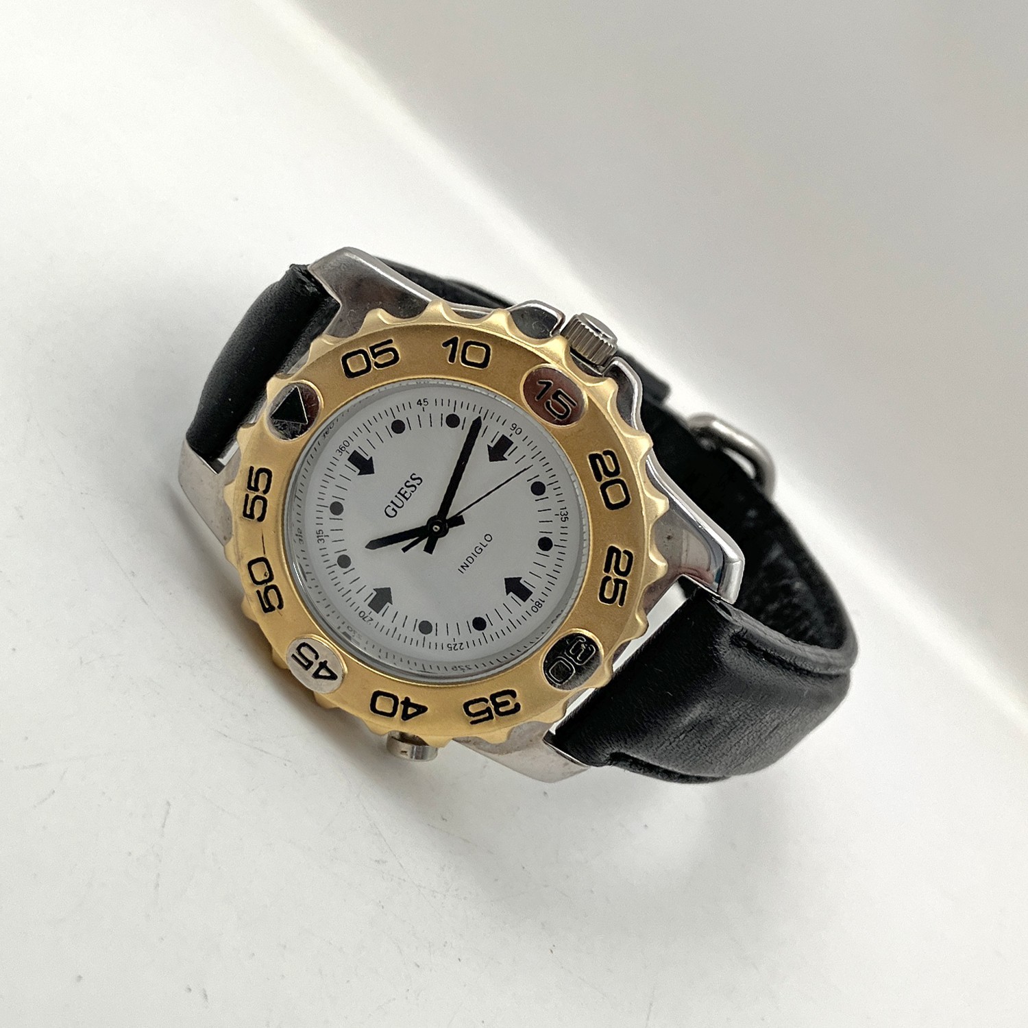 Vintage Guess Indiglo Dive Style Watch 1995 Rotating Bezel 36mm Mens