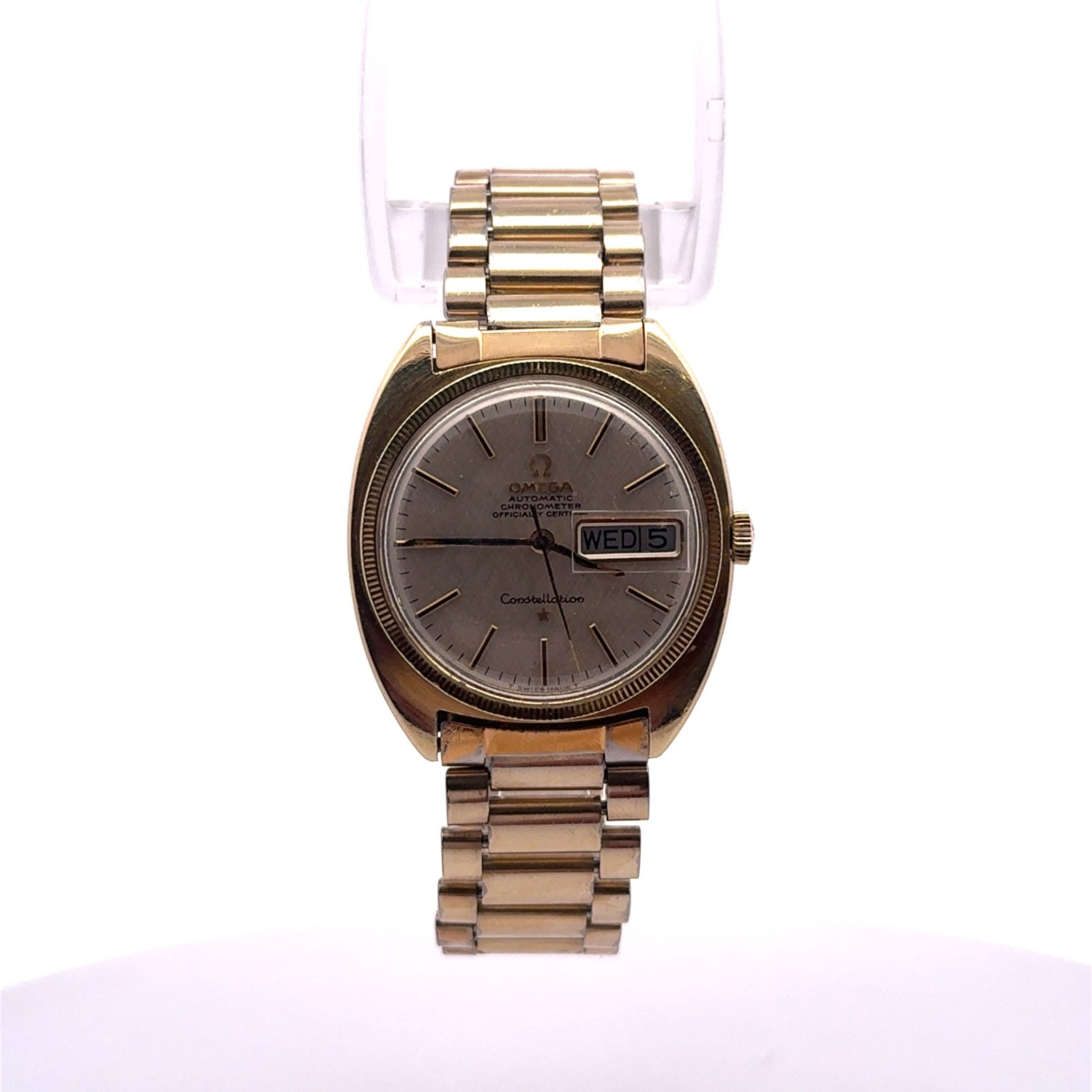 Omega Constellation Automatic Chronometer 14k Gold Filled Vintage Watch 35mm