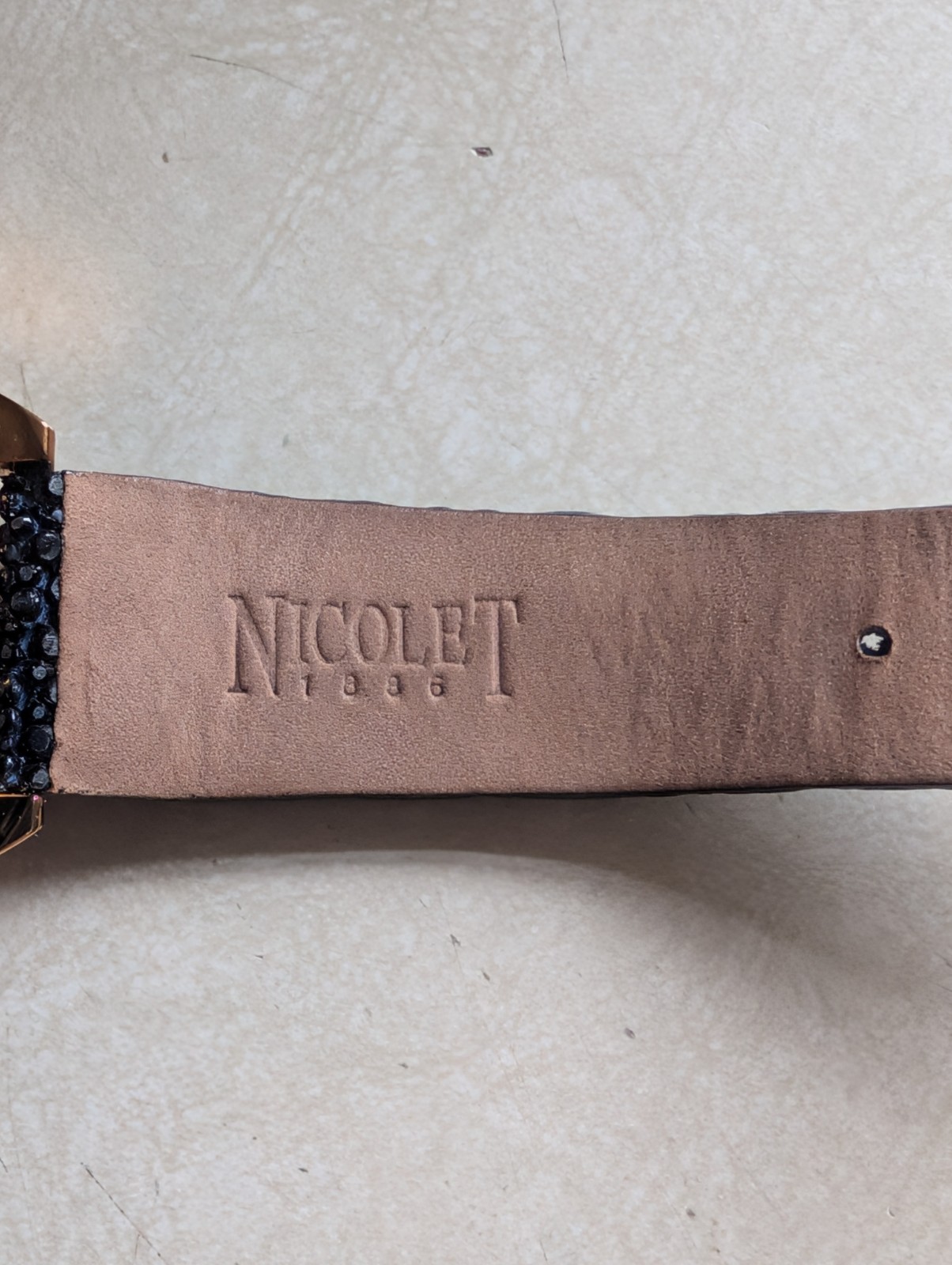 NICOLET 1886 WATCH BLUE DIAL GENUINE BLUE STINGRAY STRAP