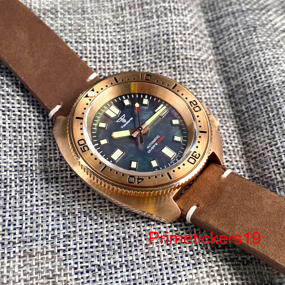 Tandorio NH35 MOP Dial Cusn8 Bronze 200M Men Automatic Dive Watch Sapphire Glass