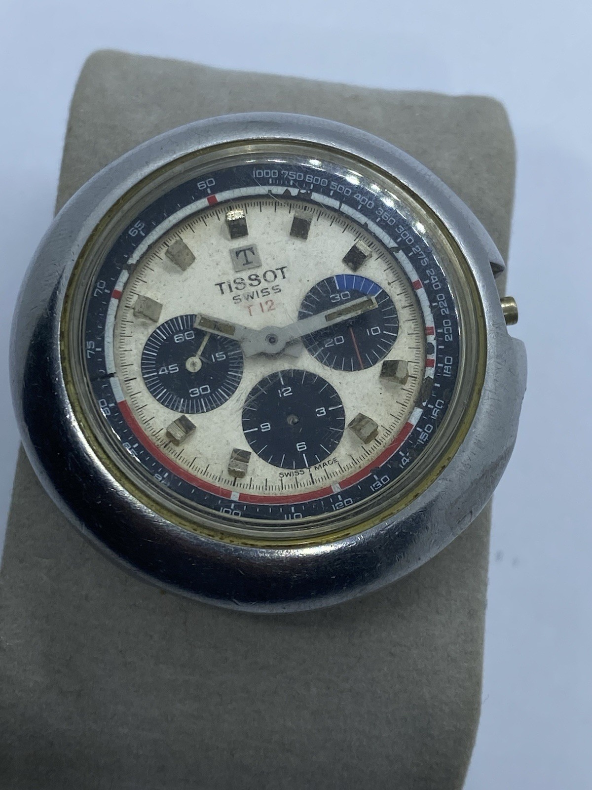 Rare Tissot Navigator T12 40505 Chronograph Cal Lemania 873 For Parts Or Repair