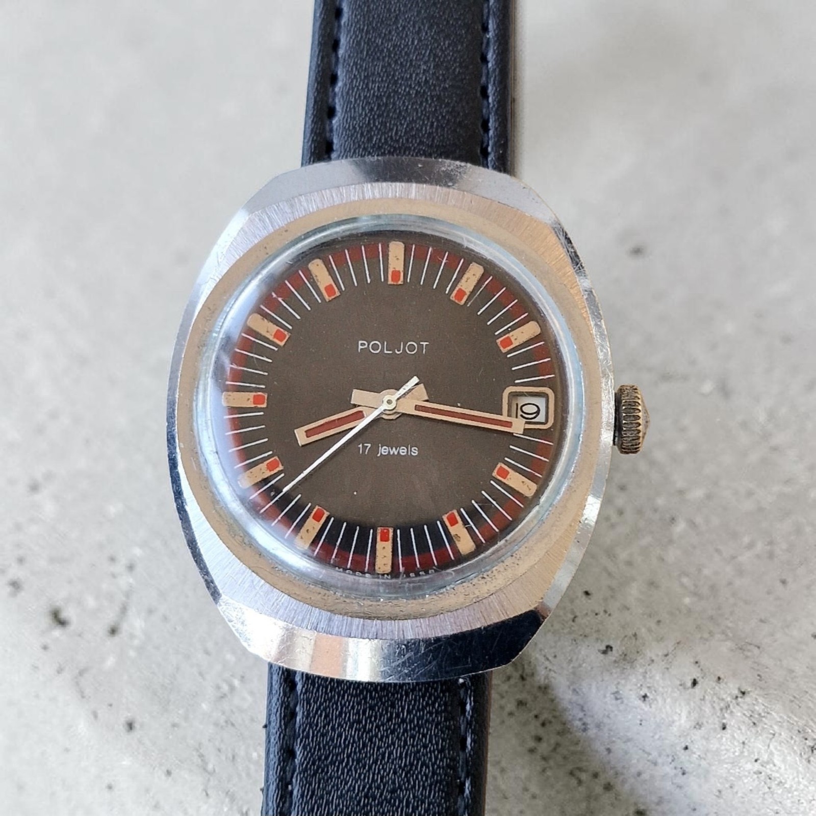 Rare Soviet USSR mechanical watch POLJOT 17 jewerly
