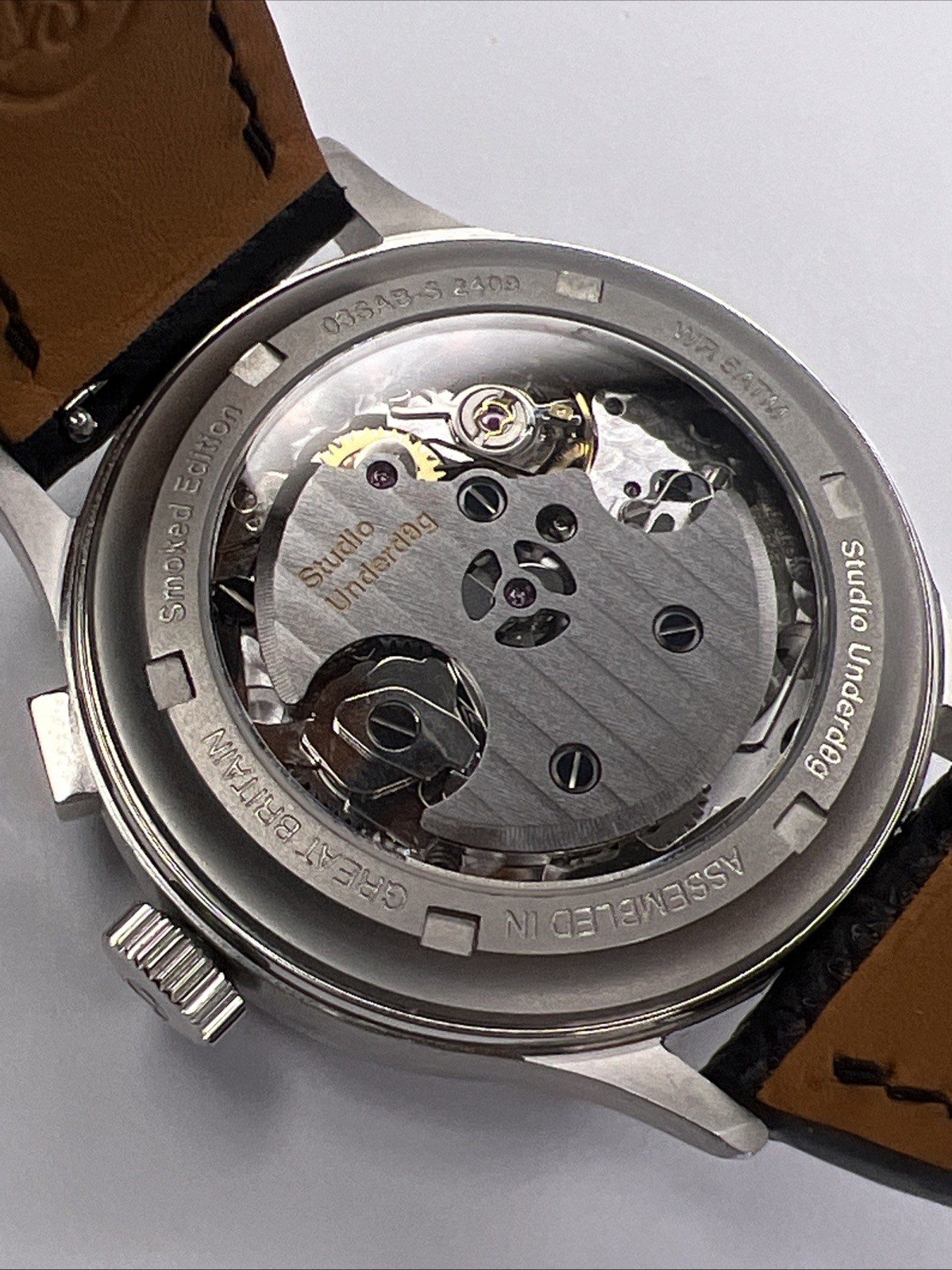 Studio Underdog Salmon Smoked LE Chronograph 38.5mm Steel Watch w/ Box & Papers