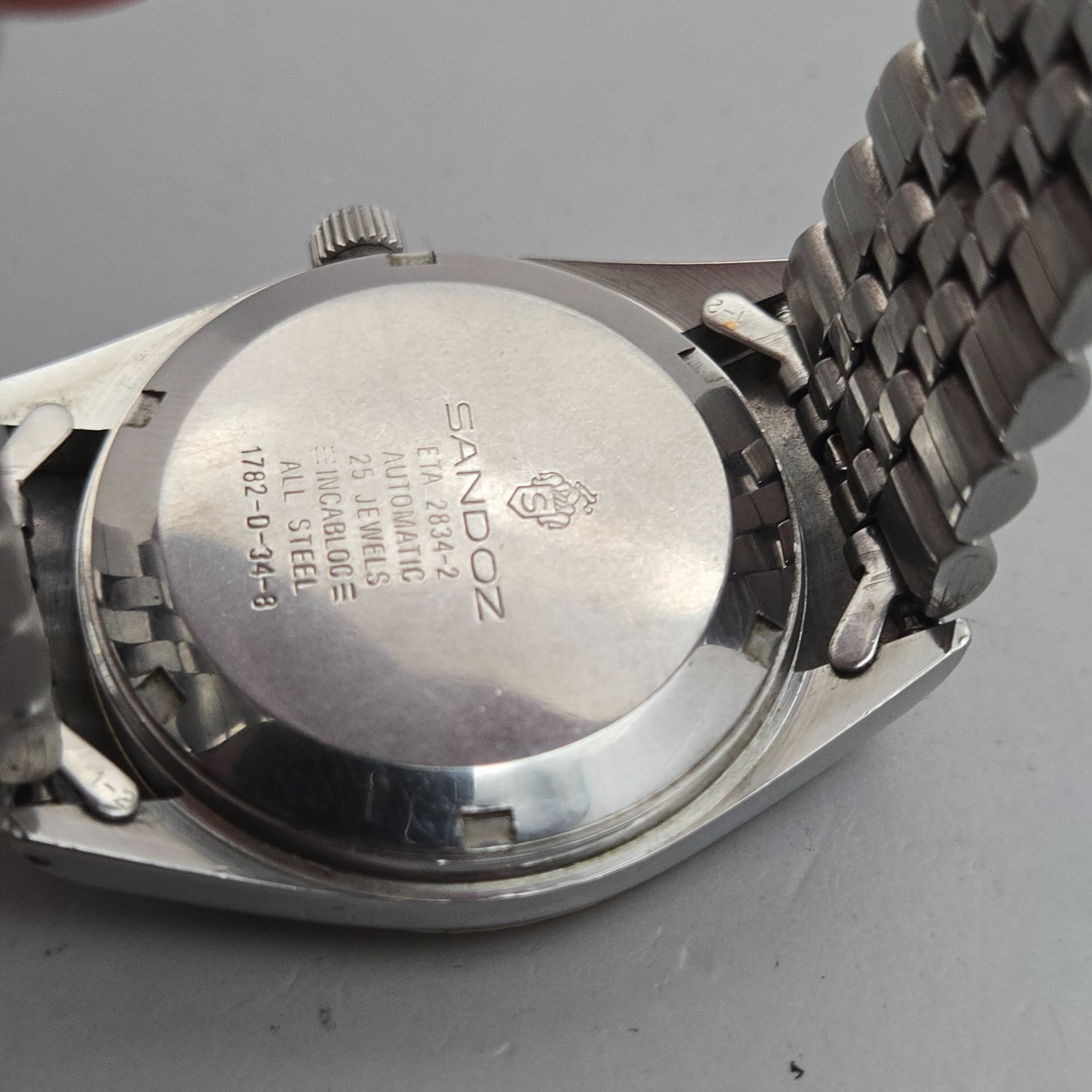 Vintage SANDOZ men’s automatic watch day/date swiss made 1980s