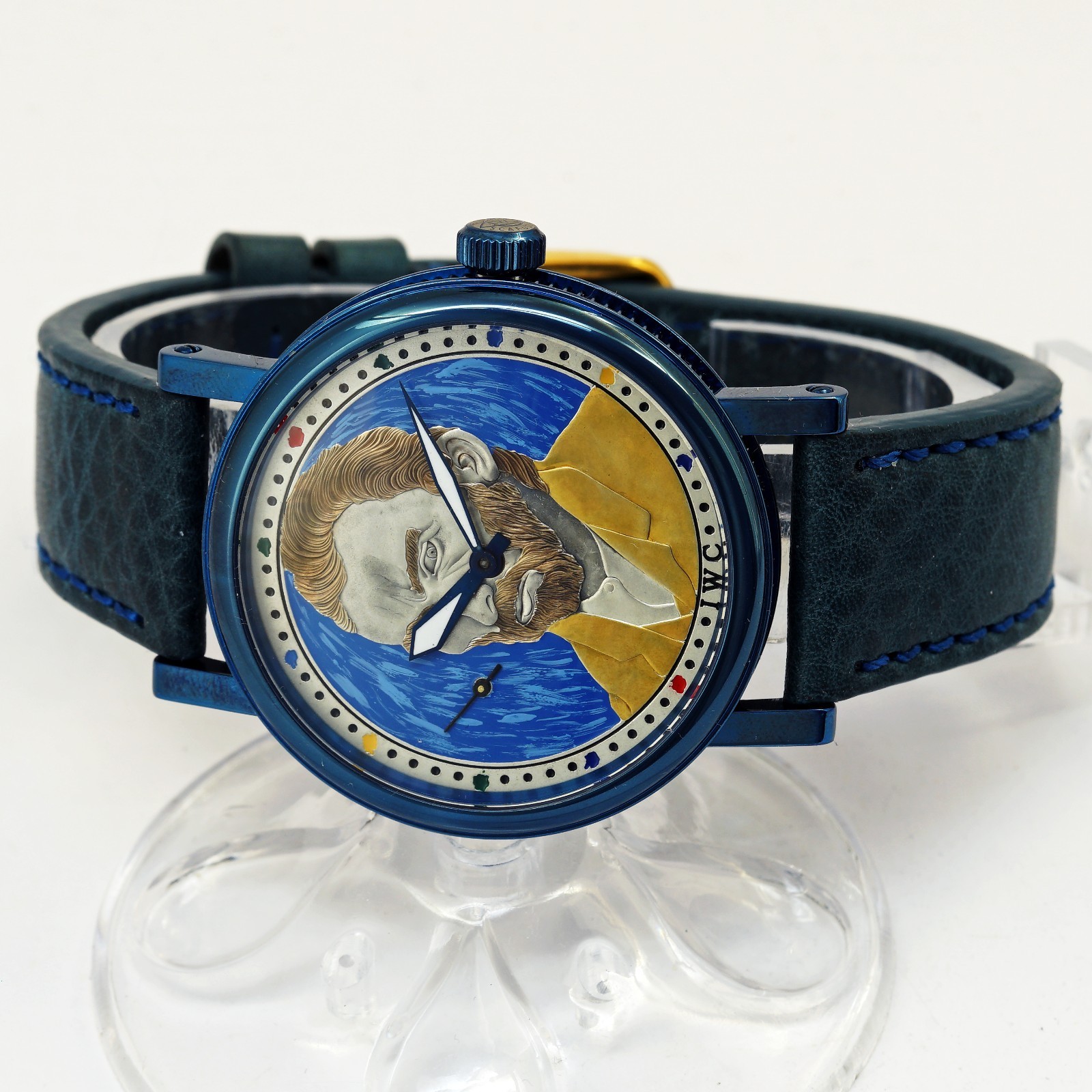 1920s IWC Schaffhausen Marriage Watch Unique Van Gogh Dial Skeleton wristwatch