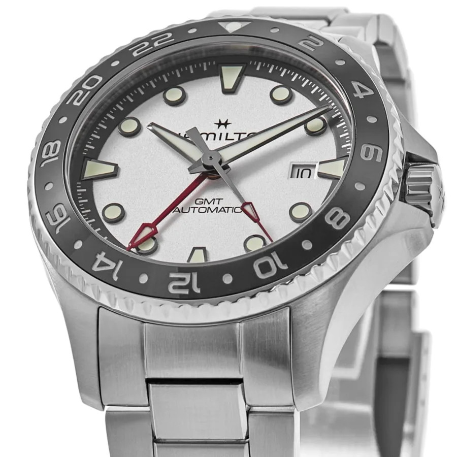 New Hamilton Khaki Navy Scuba Auto GMT Silver Dial Men’s Watch H82555150