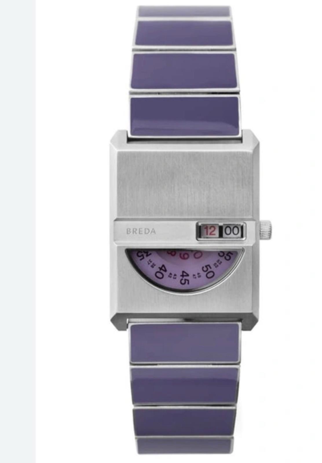 Breda Pulse Tandem Stainless Steel Bracelet Watch, 26mm light Blue/purple