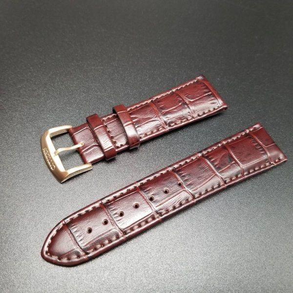 Citizen watch belt 23mm band leather dark brown crocodile embossed leather LEATH