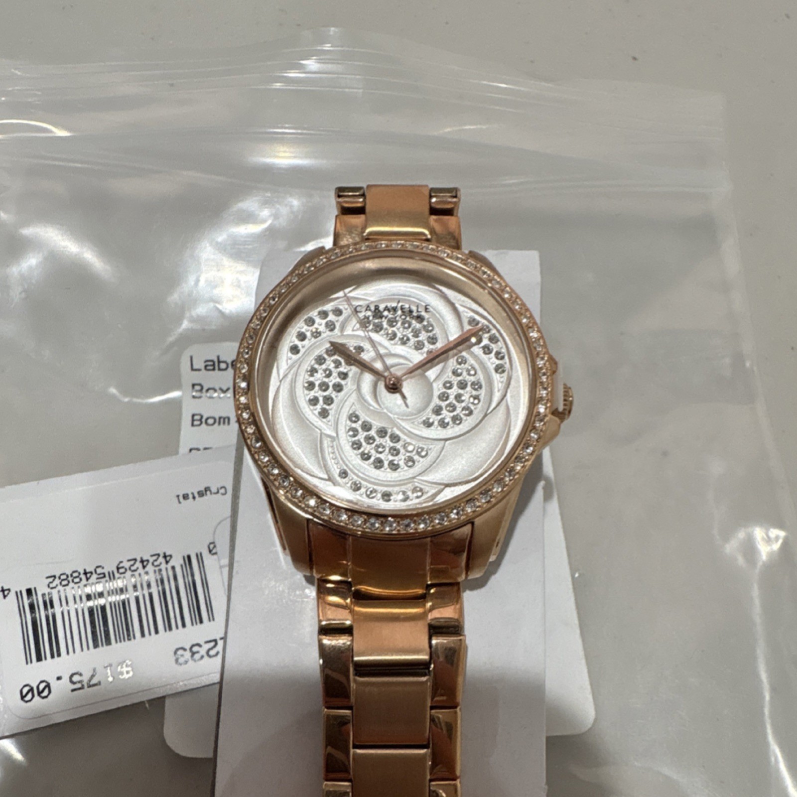 New Caravelle New York Women’s Rose Gold Quartz Analog Wristwatch 44L233