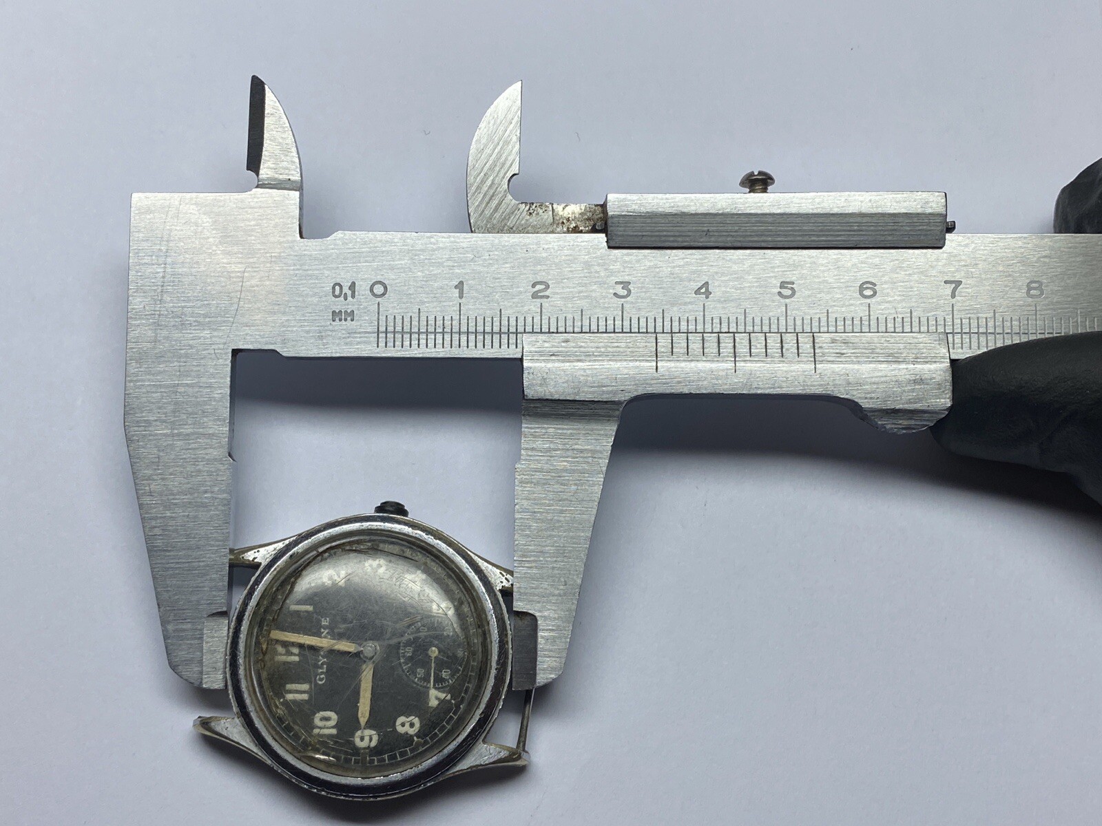 Rare German Military Watch GLYCINE D 88488 H, 1940s Wehrmacht for PARTS / REPAIR