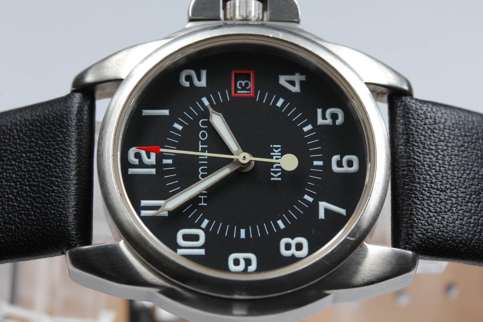 Hamilton 6301 Khaki Action Black Dial Date Qz Men’s Watch New Strap [Near MINT]