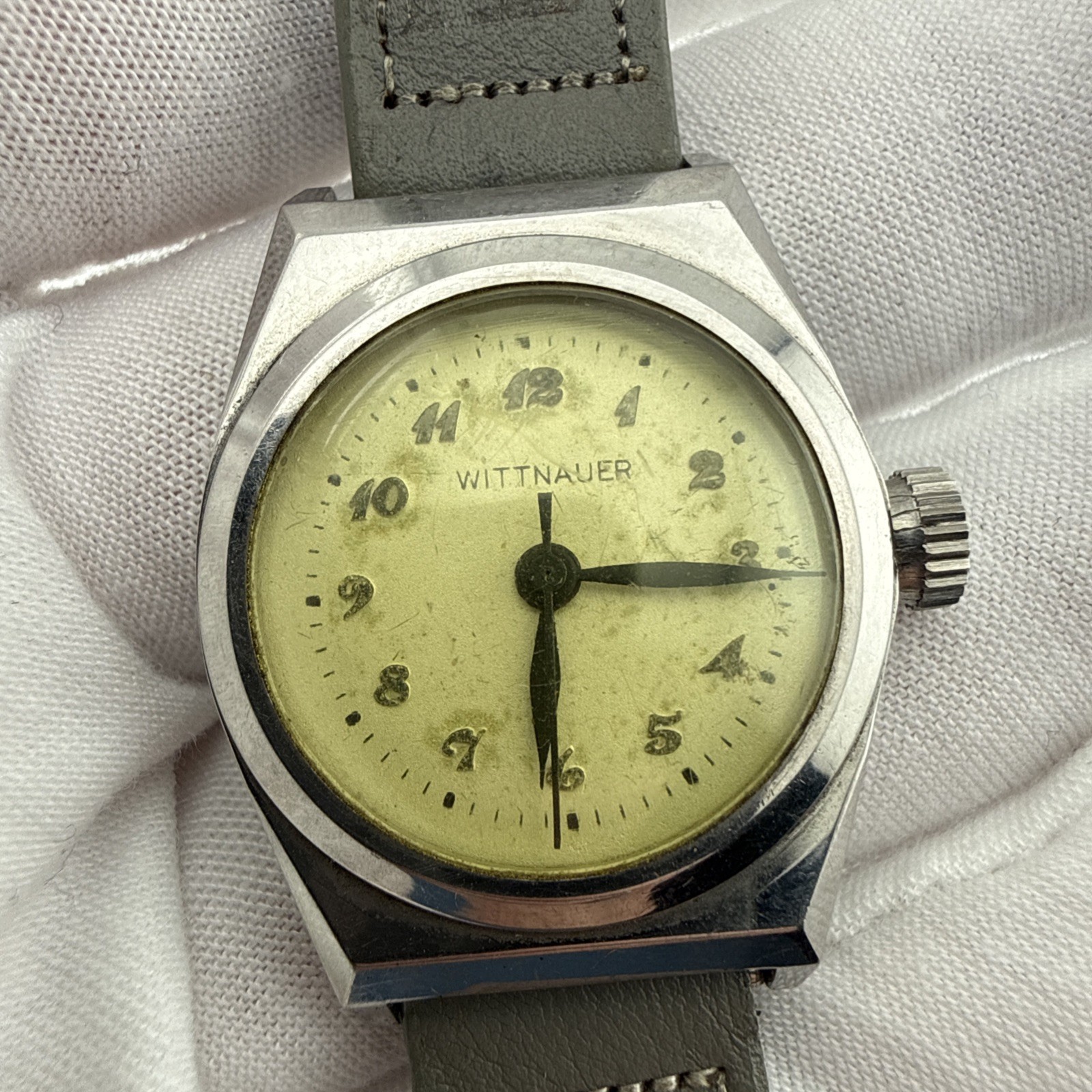 1940’s Wittnauer Military Contracid Stainless Steel Mens Watch Cal.10T – Working