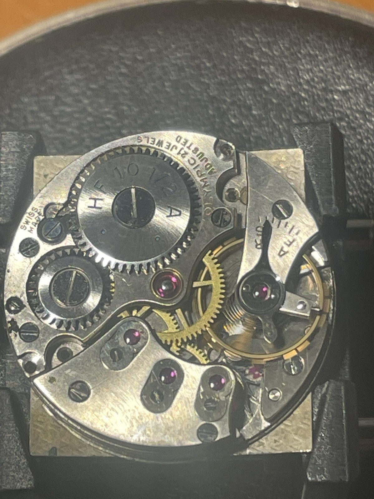 1940’s Men’s Vintage Olympic Tank Watch 21 Jewel Manual Wind Arabic Numeral Dial