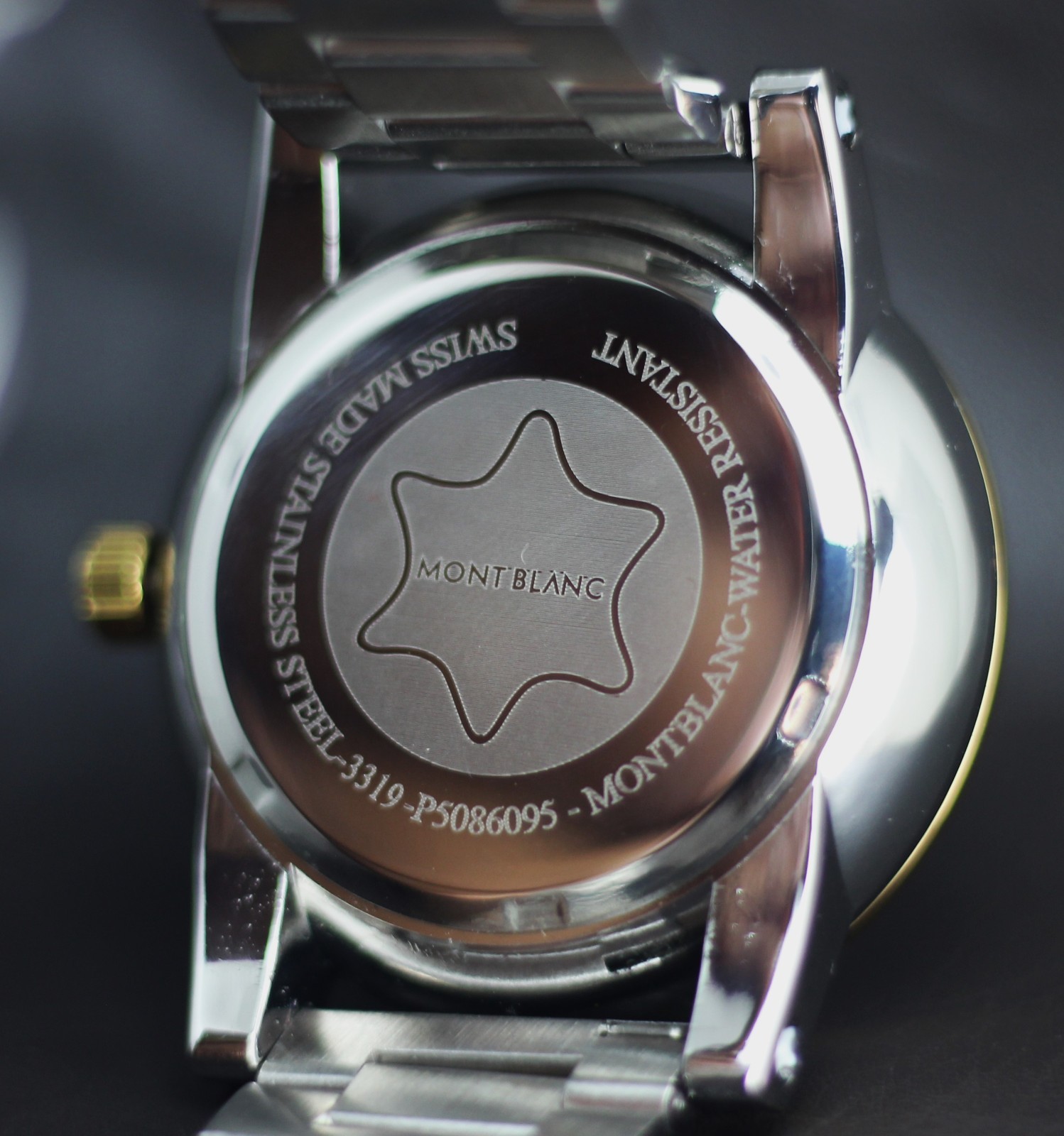 Refurbished Quartz MontBlanc In Gold Dial With Date Indicator Men’s Writ Watch.