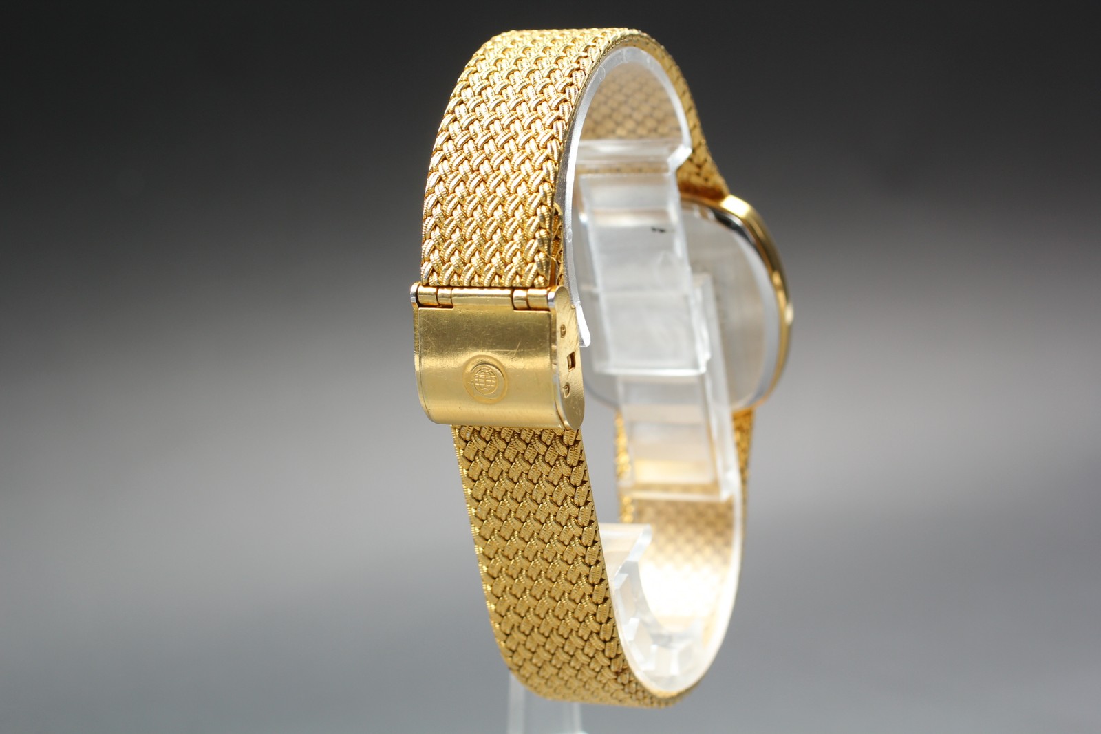 [Near MINT] Cyma 604SP Gold Dial Diamond Markers 30mm Swiss Square Watch JAPAN