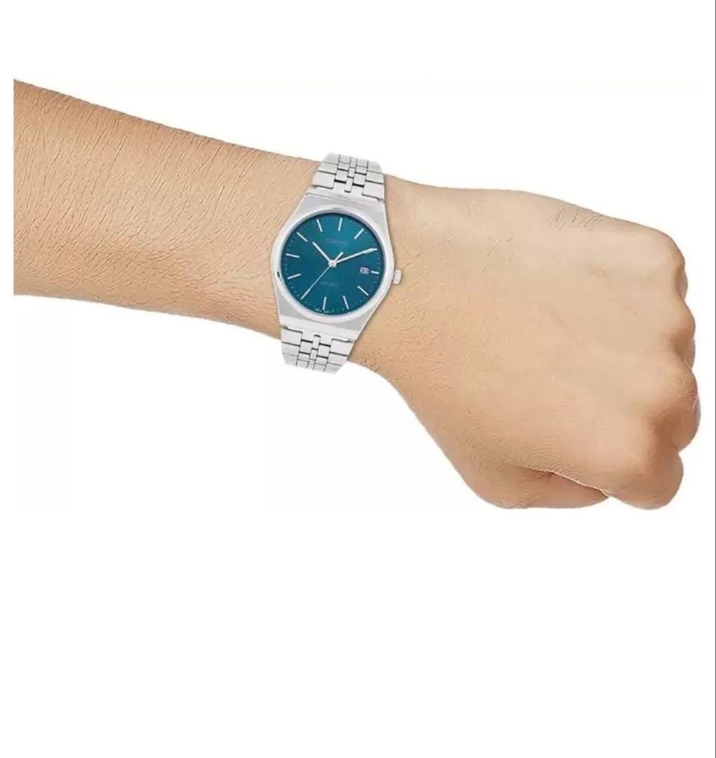 Casio Quartz Wristwatch Blue Dial Stainless Steel