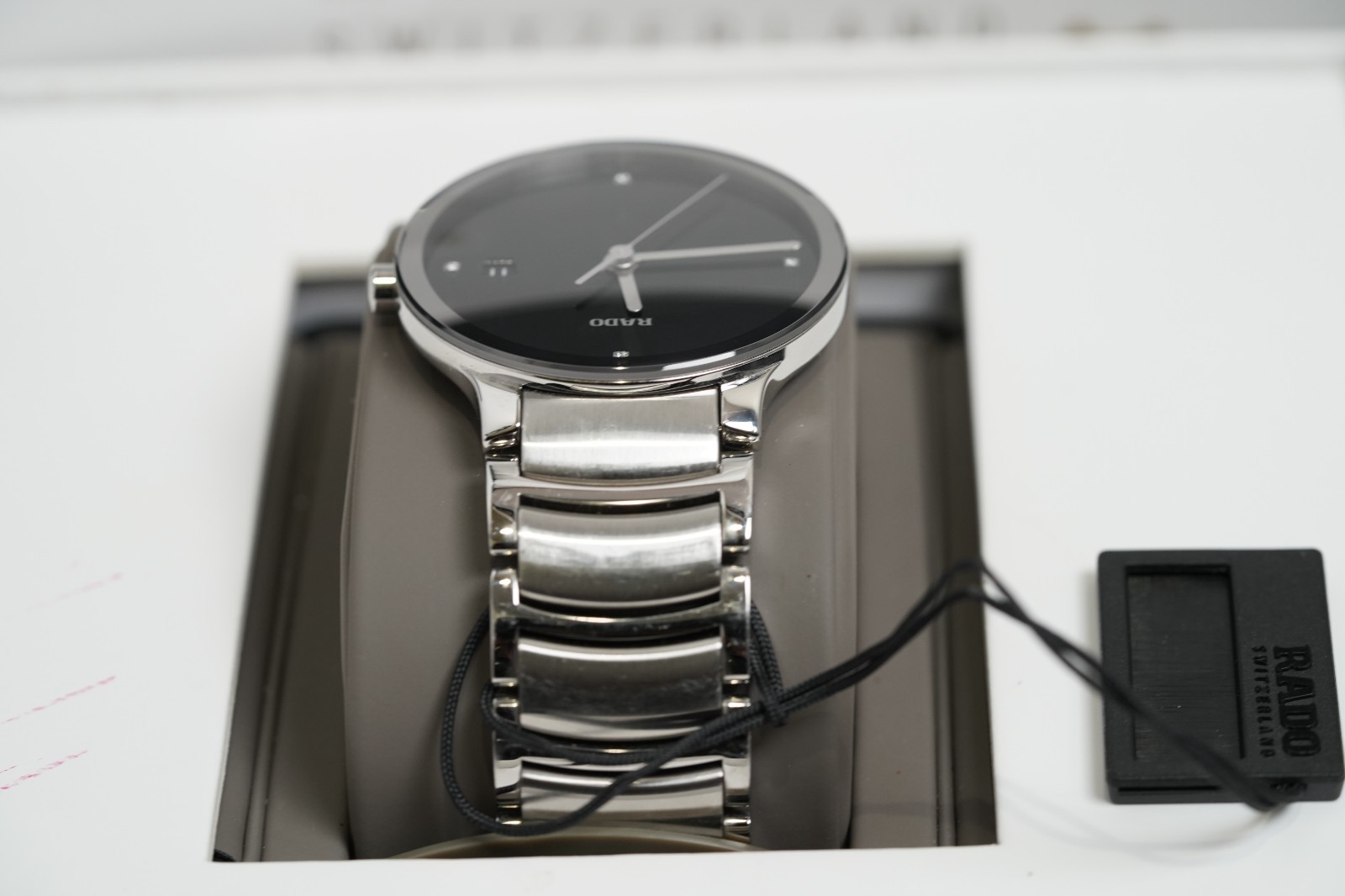 Rado Centrix Diamonds Quartz 38mm Black Dial R30927713 Box & Papers