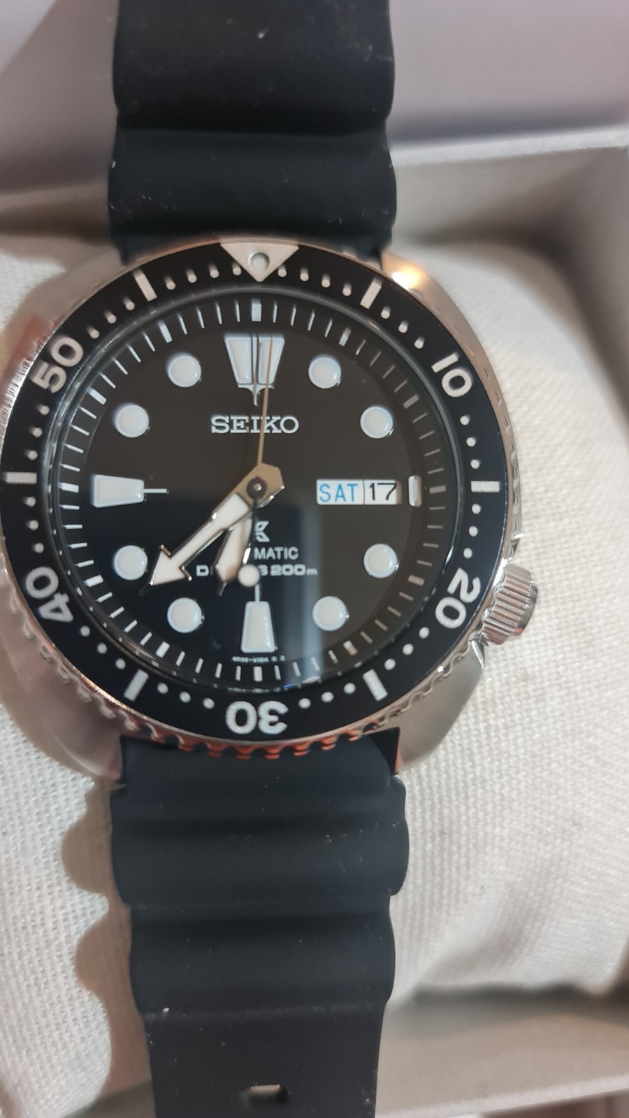 SEIKO ProspeX SRPE93K1 Automatic Diver’s 200m Turtle Black Watch Rubber