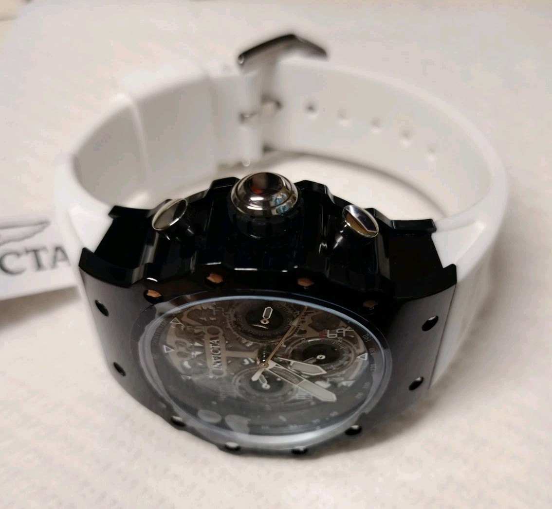 $279 Invicta Racing Vaulthan Men Black White 44mm Quartz Watch 69675 New In Box